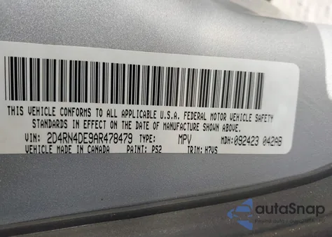 2010 Dodge Grand Caravan Se from USA, damaged, VIN 2D4RN4DE9AR478479